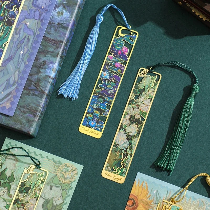 Vintage Floral Art Metal Bookmark Vincent Van Gogh Claude Monet