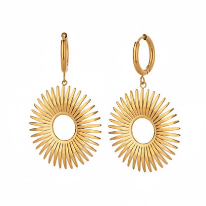 Boucles d'oreilles pendantes FATALE Zircon Doré