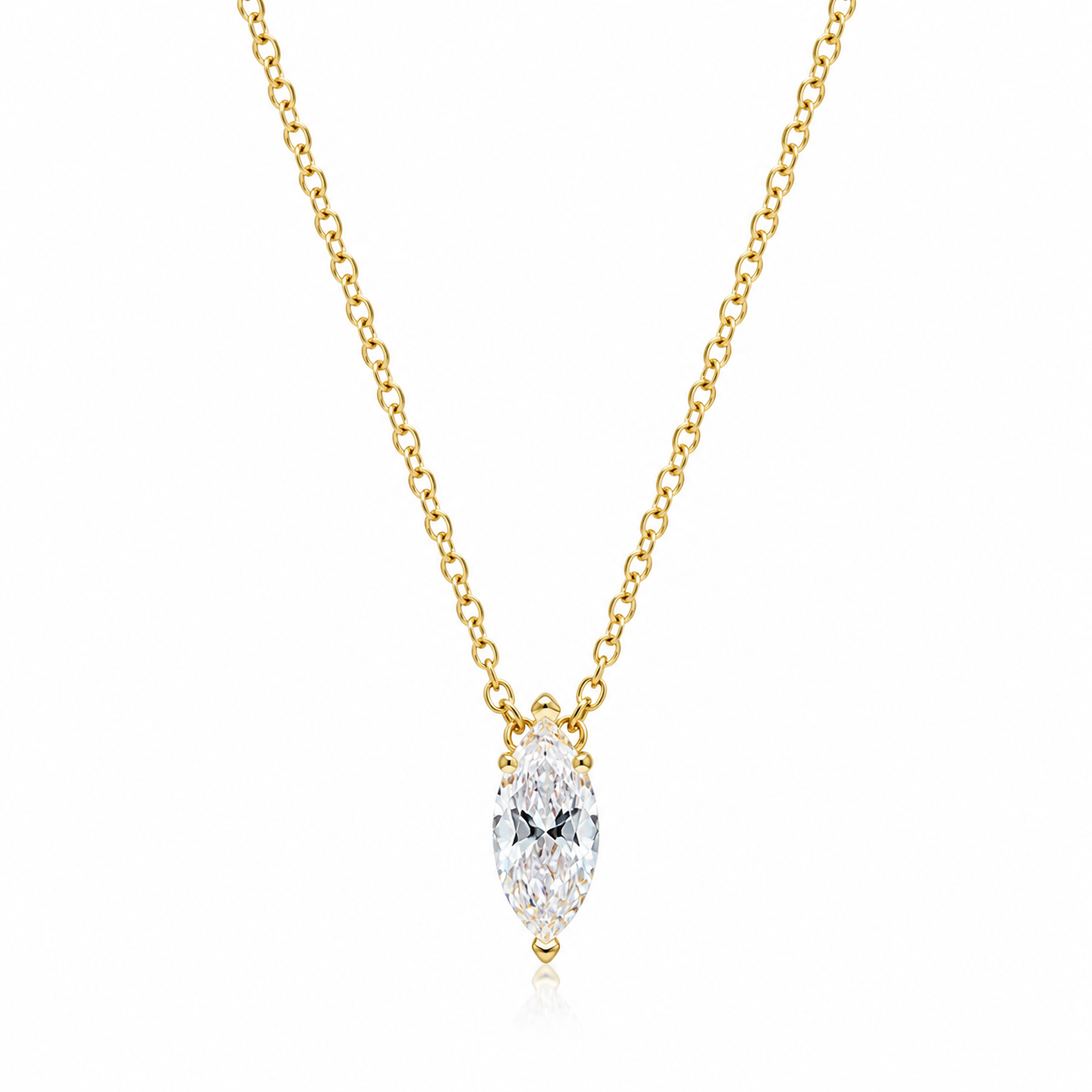 ELARA Horse Eye Zirconia Necklace Gold