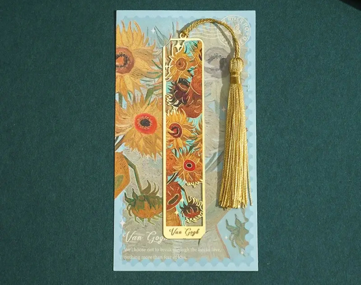 Vintage Floral Art Metal Bookmark SUNFLOWERS VINCENT VAN GOGH
