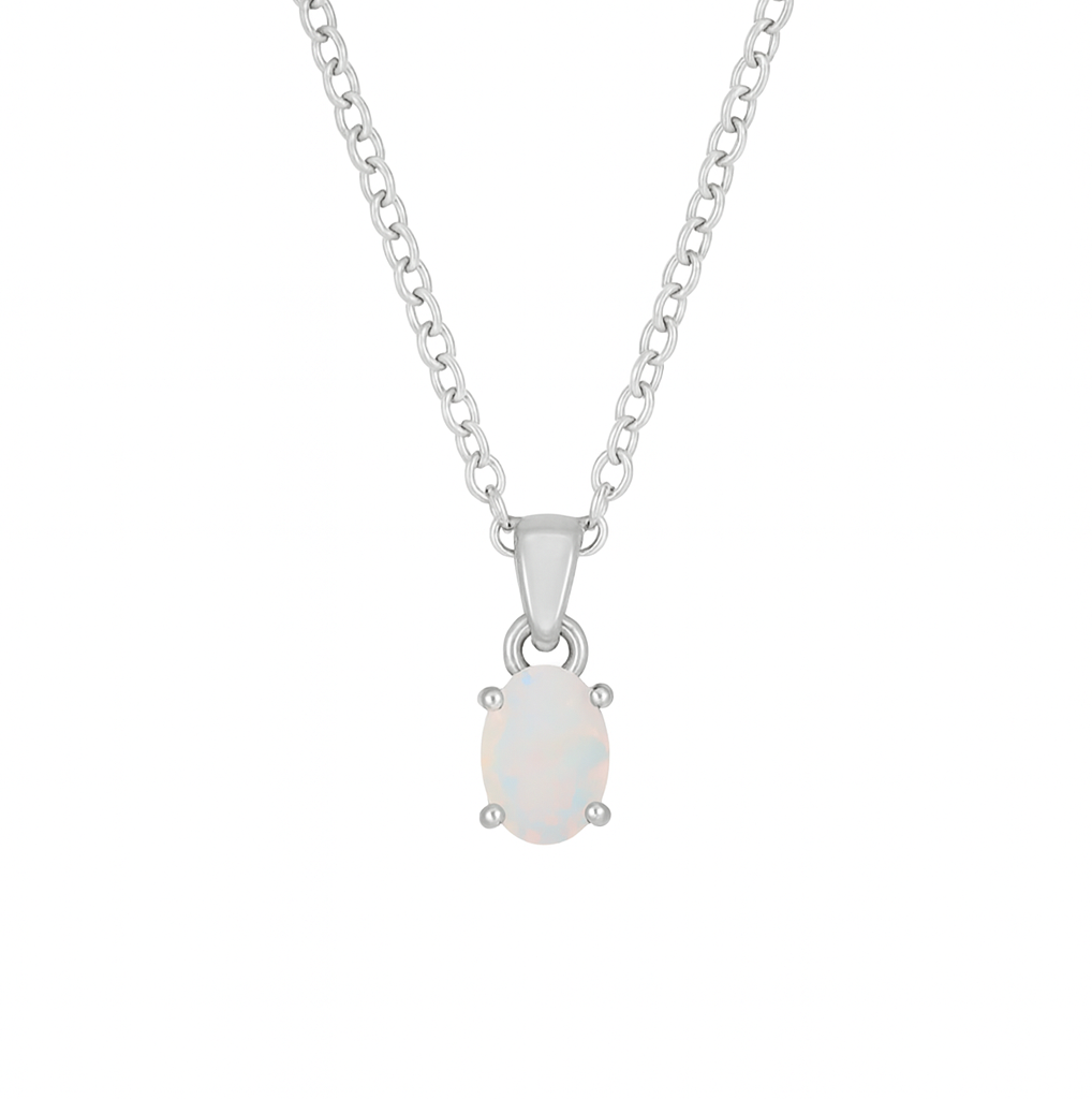 Collier délicat AURAE en opale éthiopienne et argent 925