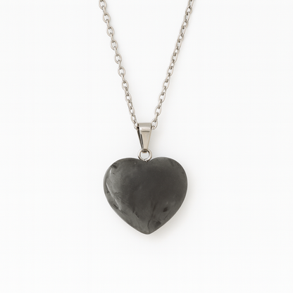 Labradorite Heart Pendant Necklace - Silver