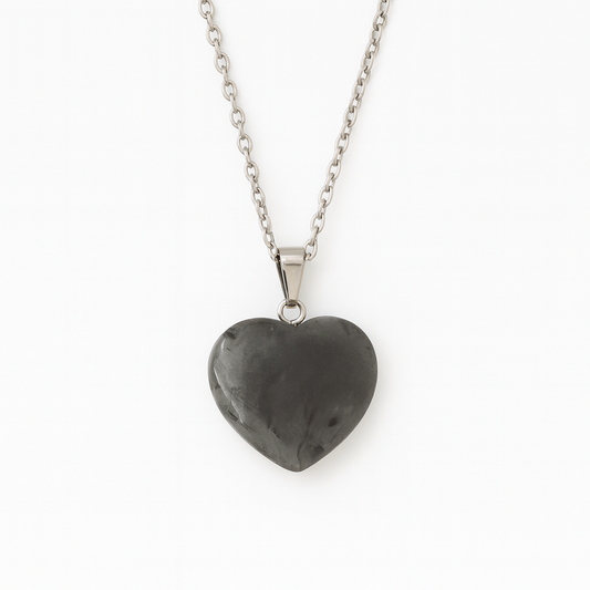 Labradorite Heart Pendant Necklace - Silver