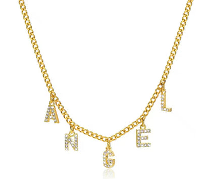 Personalized Letter Name Necklace Gold