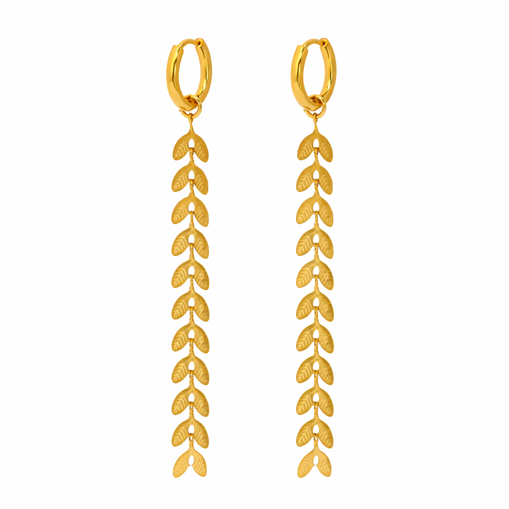 SIRENA SPINE Fishtail Chain Earrings Gold