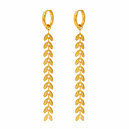 SIRENA SPINE Fishtail Chain Earrings Gold