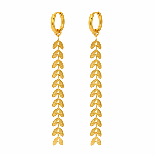 SIRENA SPINE Fishtail Chain Earrings Gold