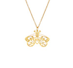 Load image into Gallery viewer, FLUTTER Moth Pendant Necklace Gold
