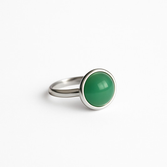CHHOTA Green Aventurine Ring Silver