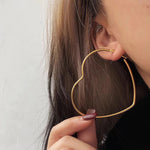 Load image into Gallery viewer, RIANA Heart Shaped Hoop Earrings - Silver

