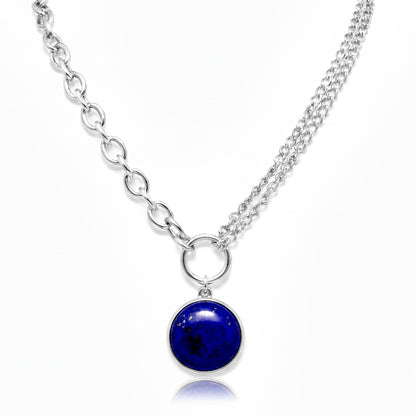 EQUINOX Lapis Lazuli O Ring Chain Choker Necklace