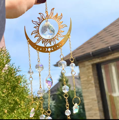 Sun and Moon Crystal Suncatcher