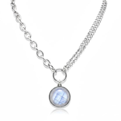 EQUINOX Rainbow Moonstone O Ring Chain Choker Necklace