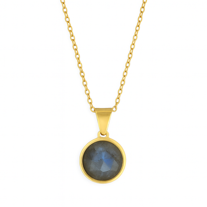DAYA Faceted Blue Labradorite Necklace Gold