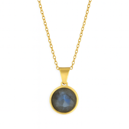DAYA Faceted Blue Labradorite Necklace Gold