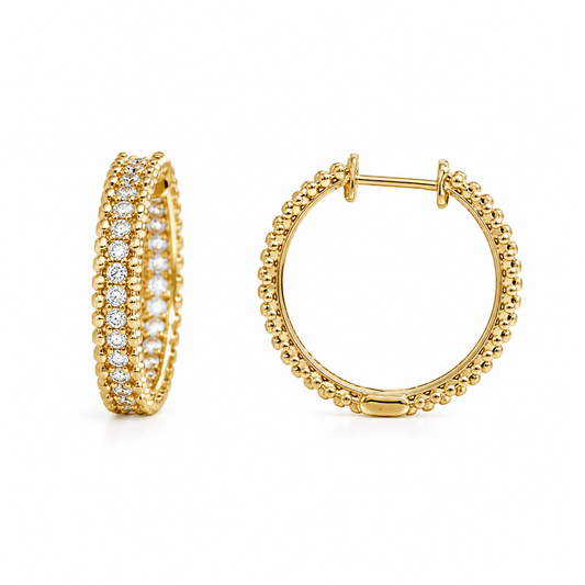 NINA Cubic Zirconia Hoop Earrings Gold
