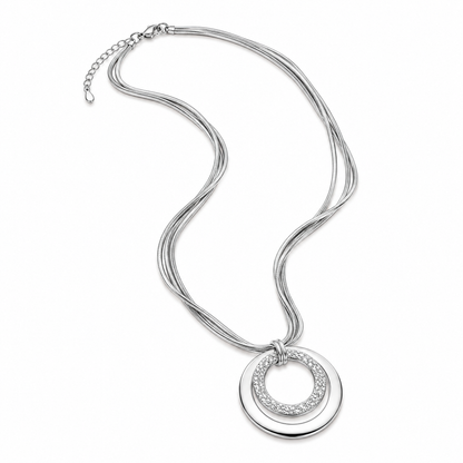 ORBIT Circle Pendant Necklace 925 Silver
