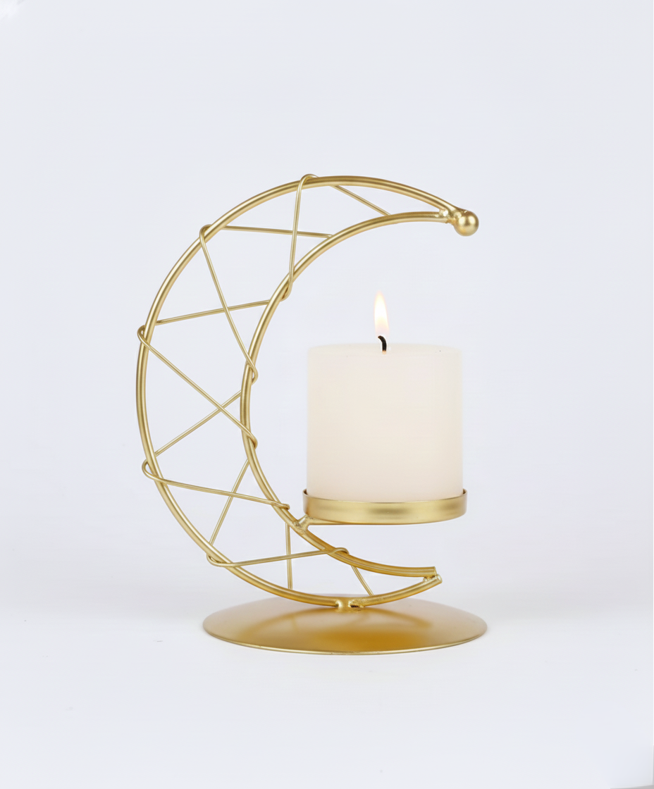 LA LUNA Crescent Moon Tea light Candle Holder Gold