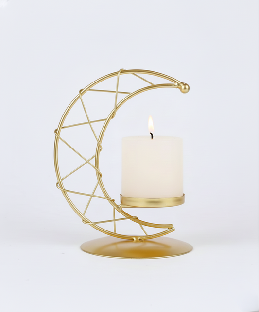 LA LUNA Crescent Moon Tea light Candle Holder Gold