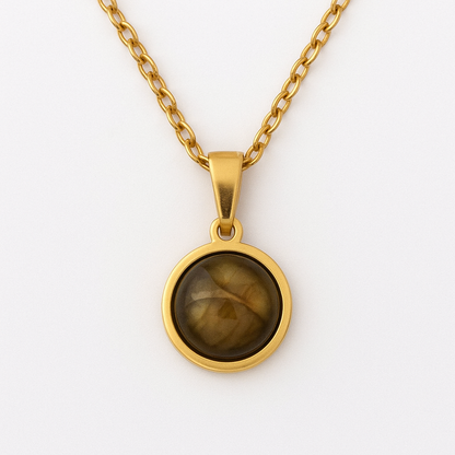 UBUD Green Labradorite Pendant Necklace Gold