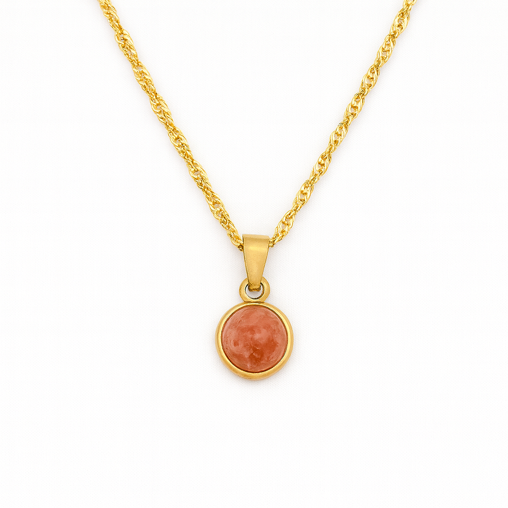ÉCLAT Orange Sunstone Dainty Necklace