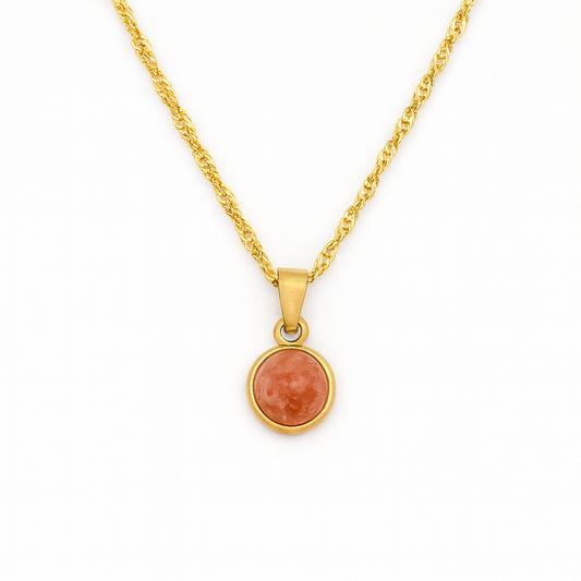 ÉCLAT Orange Sunstone Dainty Necklace