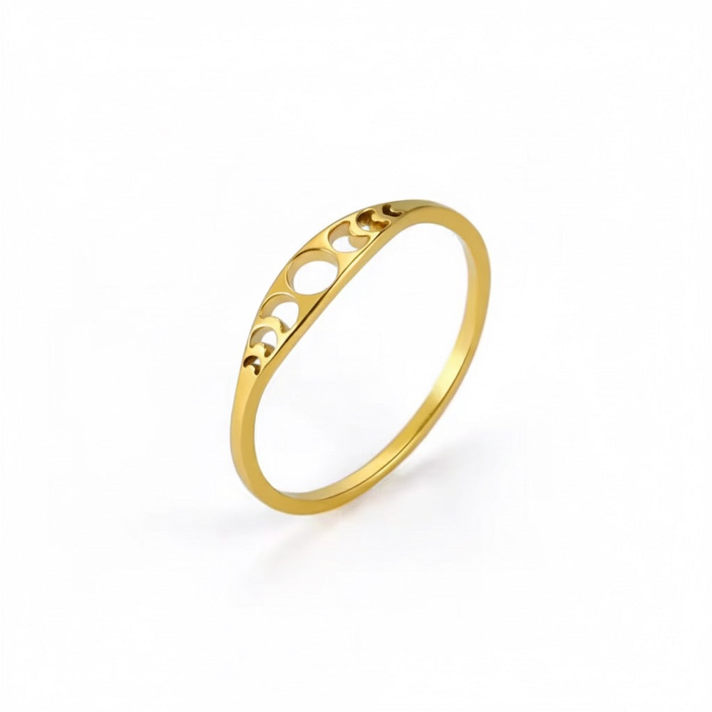 CYCLE Moon Phases Dainty Ring Gold