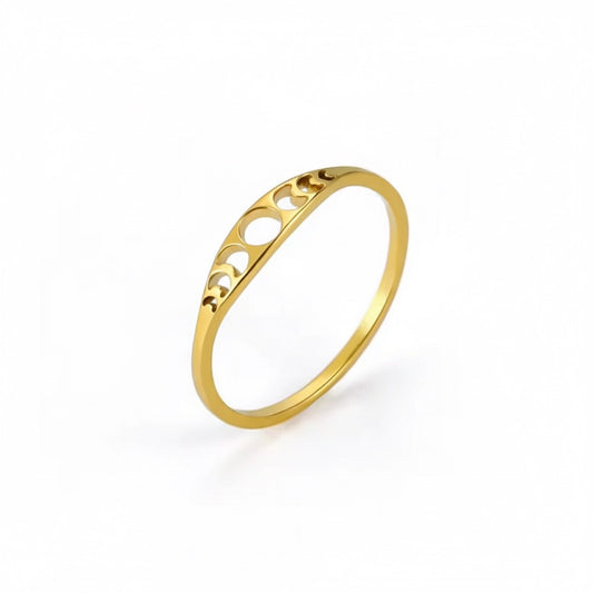 CYCLE Moon Phases Dainty Ring Gold