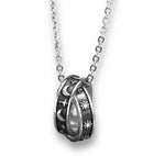 Load image into Gallery viewer, Sun and Moon Ring Pendant Necklace - Silver
