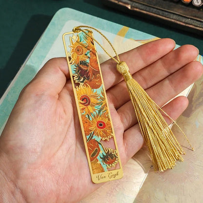 Vintage Floral Art Metal Bookmark Vincent Van Gogh Claude Monet