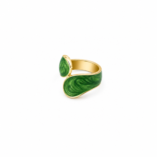 VERDARA Green Marble Ring Gold