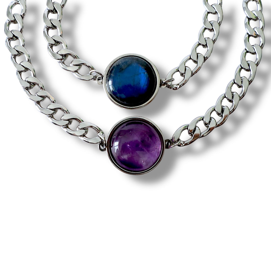 VIOLET VEIL Amethyst Bracelet Silver