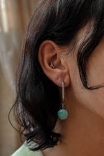 Load image into Gallery viewer, CARRE Larimar Rectangle Hoop Earrings Silver
