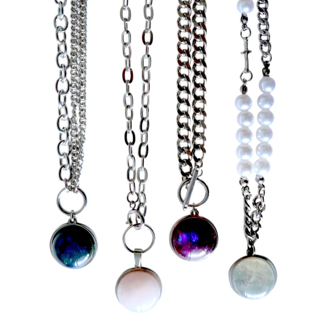 EQUINOX Blue Labradorite O Ring Chain Choker Necklace