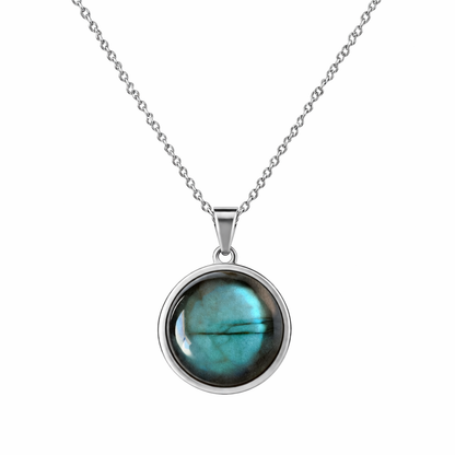 SAYA Blue Labradorite Pendant Necklace Silver