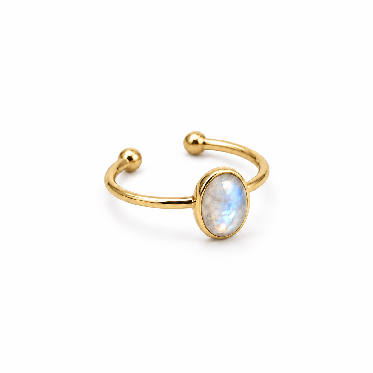 SOMA Oval Moonstone Ring Gold