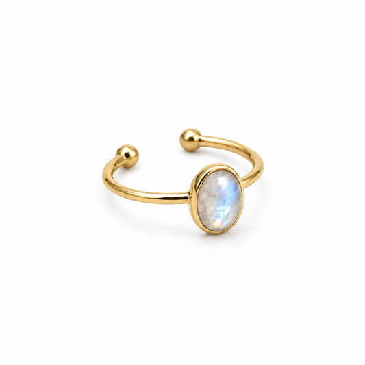 SOMA Oval Moonstone Ring Gold