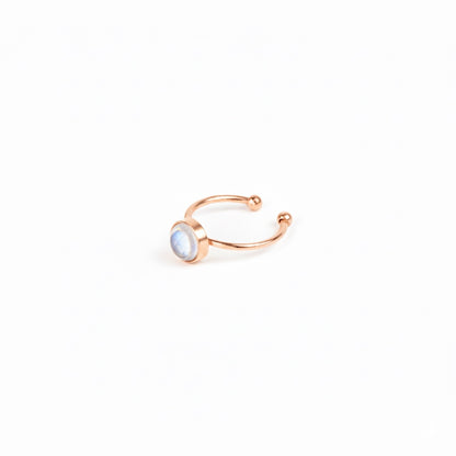 ODESSA Rainbow Moonstone Ring Rose Gold
