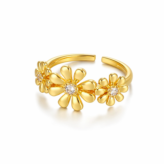 DAISY Flowers Ring Gold