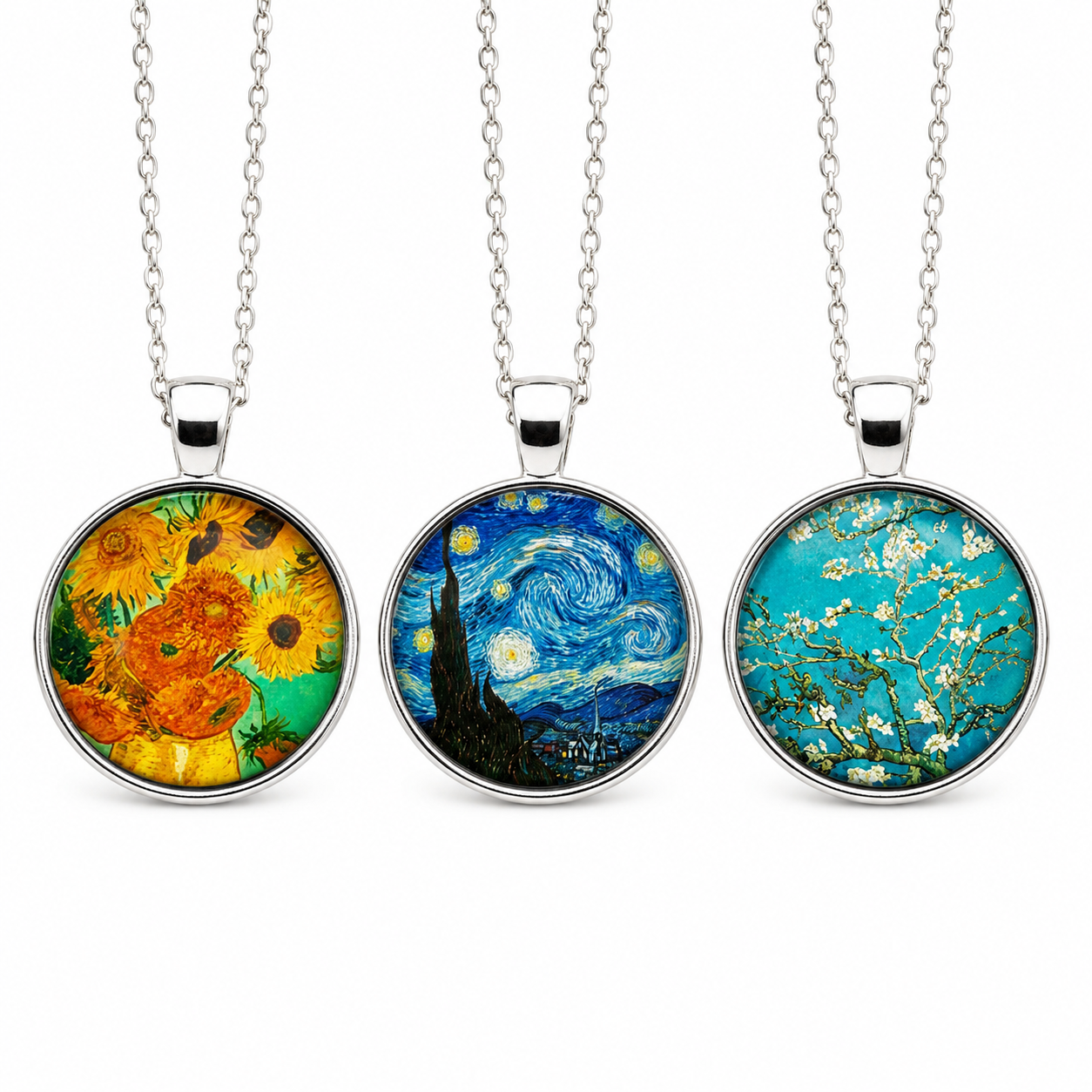 RELIC Vincent Van Gogh Art Prints Pendant Necklaces Silver