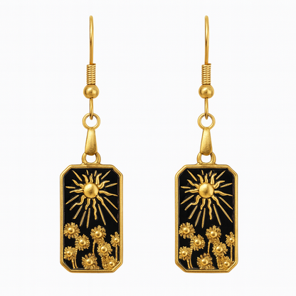 SOLBLOOM Sun Sunflowers Charm Earrings Gold