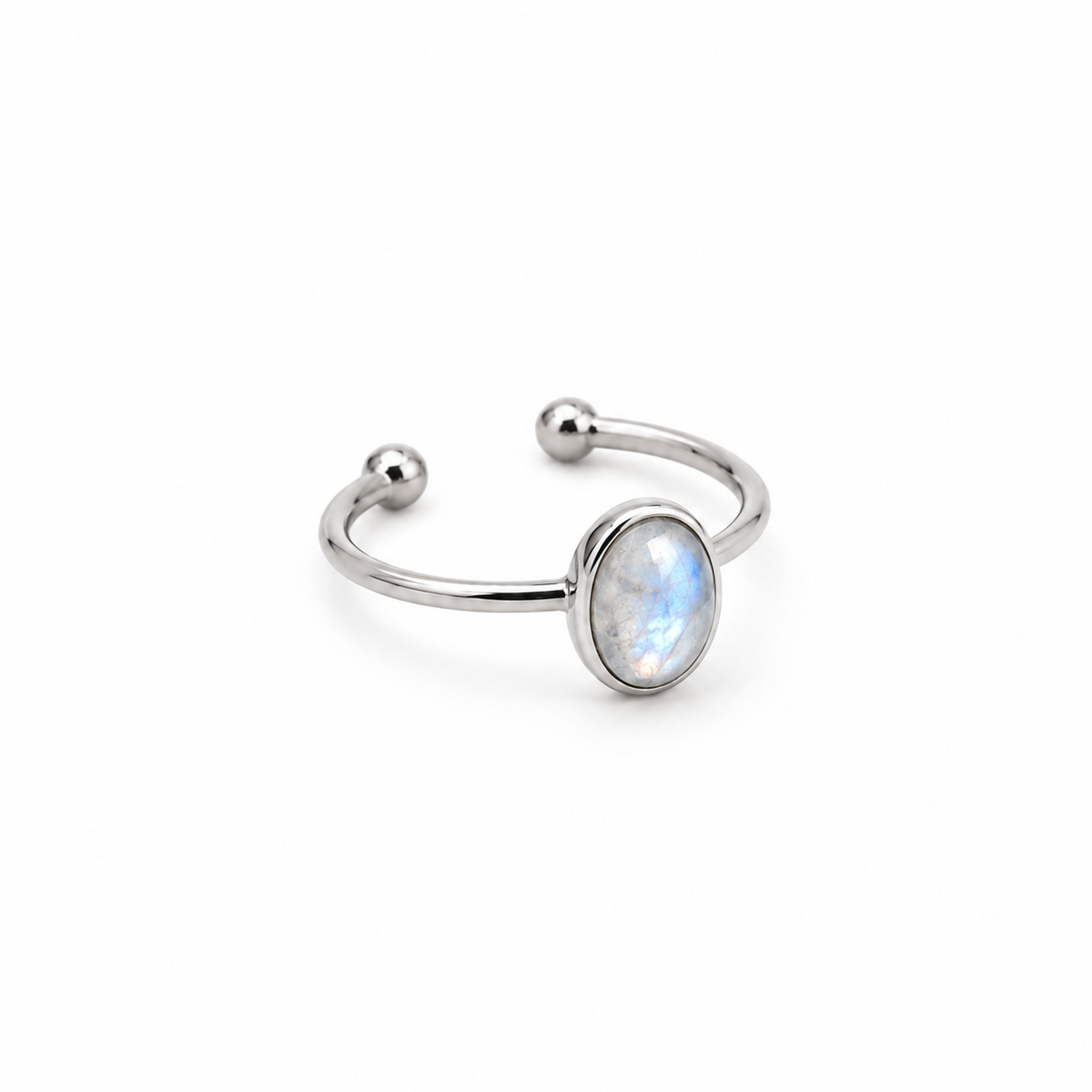 SOMA Oval Moonstone Ring Silver