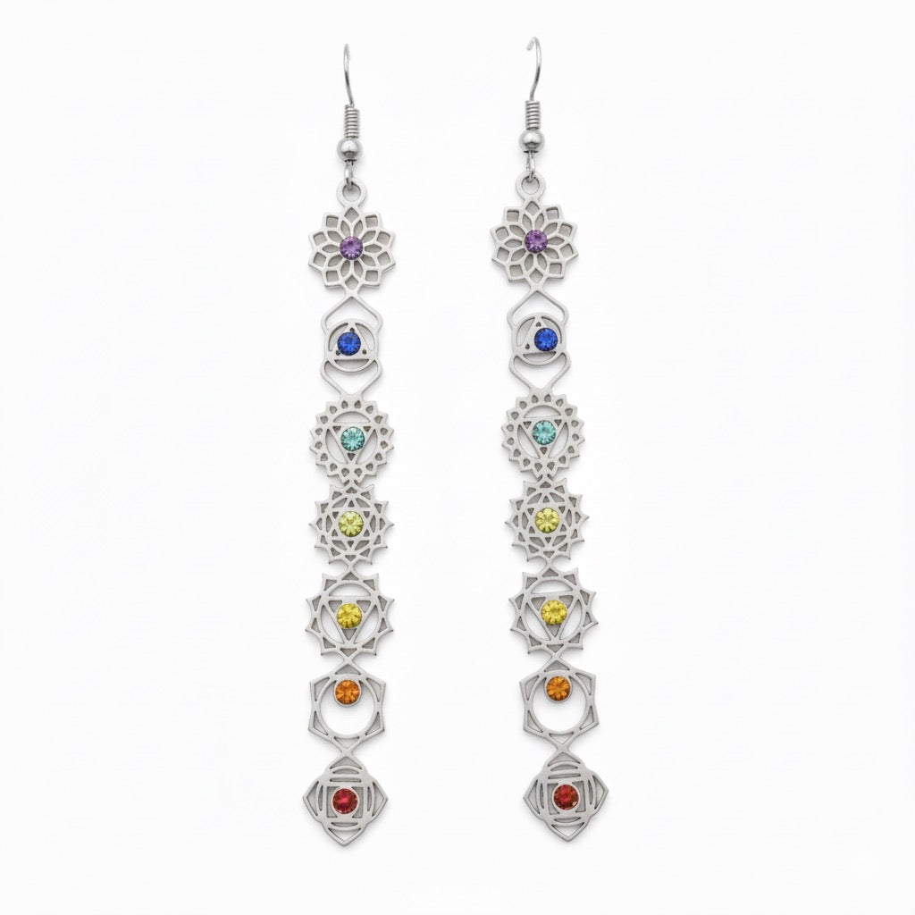ALIGNMENT 7 Chakras Earrings Silver