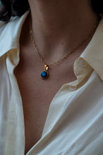 Load image into Gallery viewer, AZUL Blue Labradorite Paperclip Choker Gold
