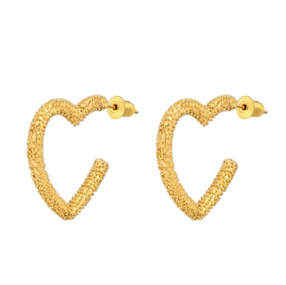 LARA Heart Hoop Earrings - Gold