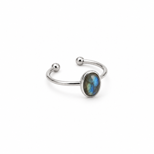 SOMA Oval Labradorite Ring Silver