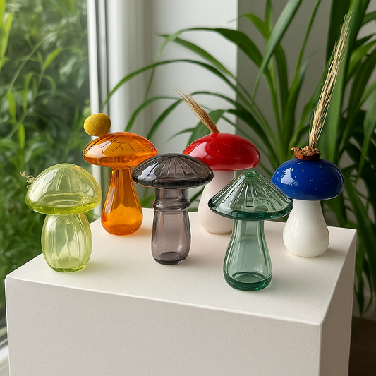 Mushroom Decor Glass Vase