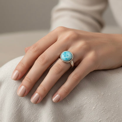 CHHOTA Bague Larimar Bleu Argent