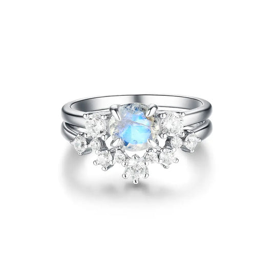 SADA Moonstone Ring Set - 925 Silver