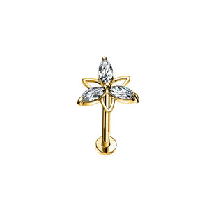 Trillium Push Pin Body Jewelry - Gold